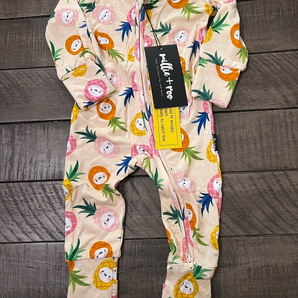 Millie And Roo Kawaii Pineapple Bamboo Zip Romper - Picture 1 of 3